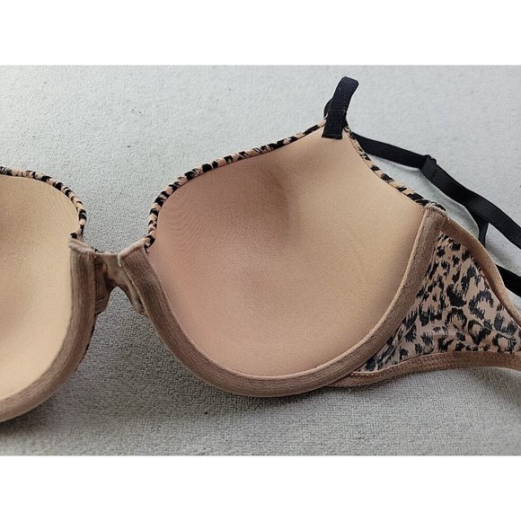 Victoria's Secret Lined Demi Bra 34C Smooth Underwired Leopard Print - Picture 6 of 10